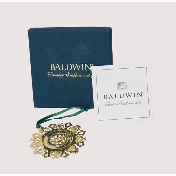 Vintage Baldwin 24 Kt Gold Ornament Aurora Ice Flower 1999 Snowflake Brass 7173 - Picture 5 of 6